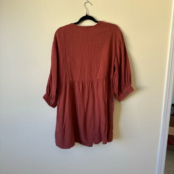 Madewell Rust V-Neck dress - Picture 3 of 3